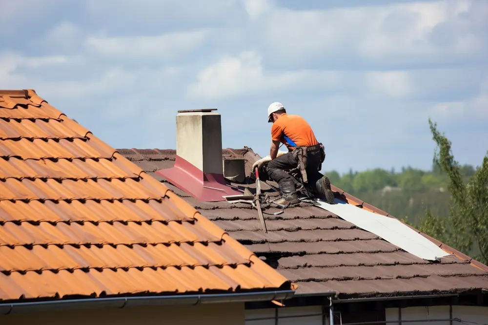 illustration, house roof repair